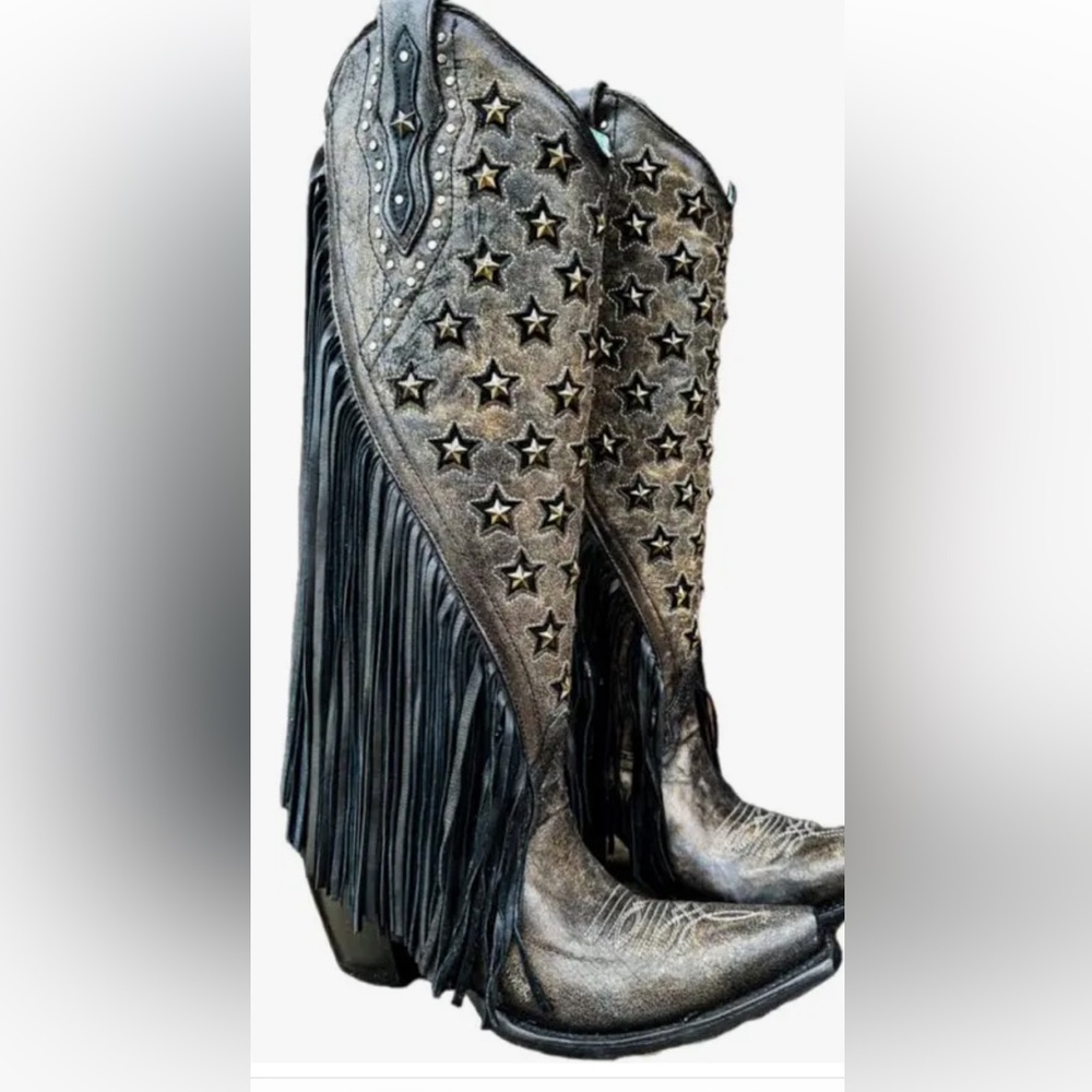 Corral star fringe boots new in box